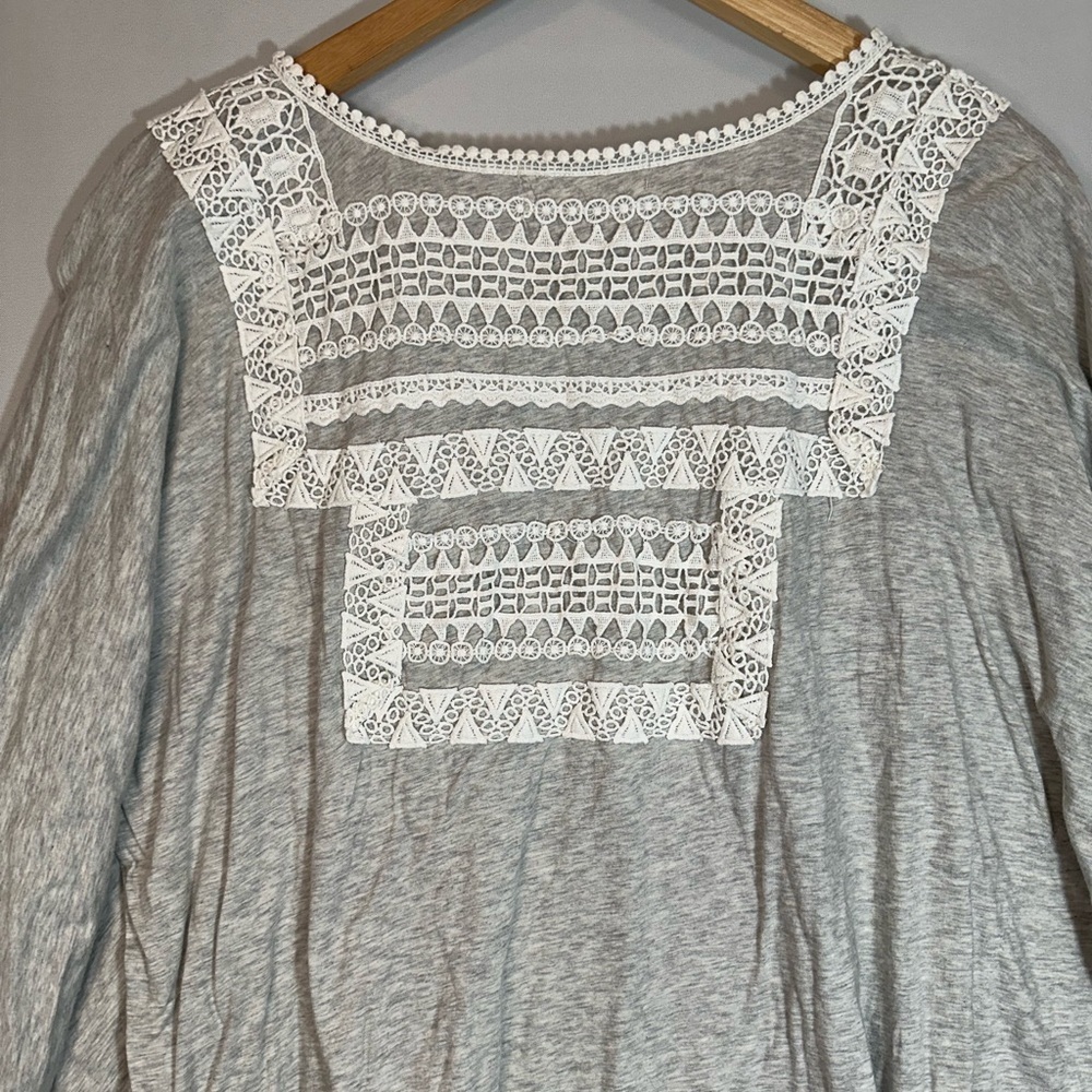 Johnny Was 4 Love and Liberty Womens Size S Tunic Top Blouse Boho Trim Lace - Picture 7 of 12